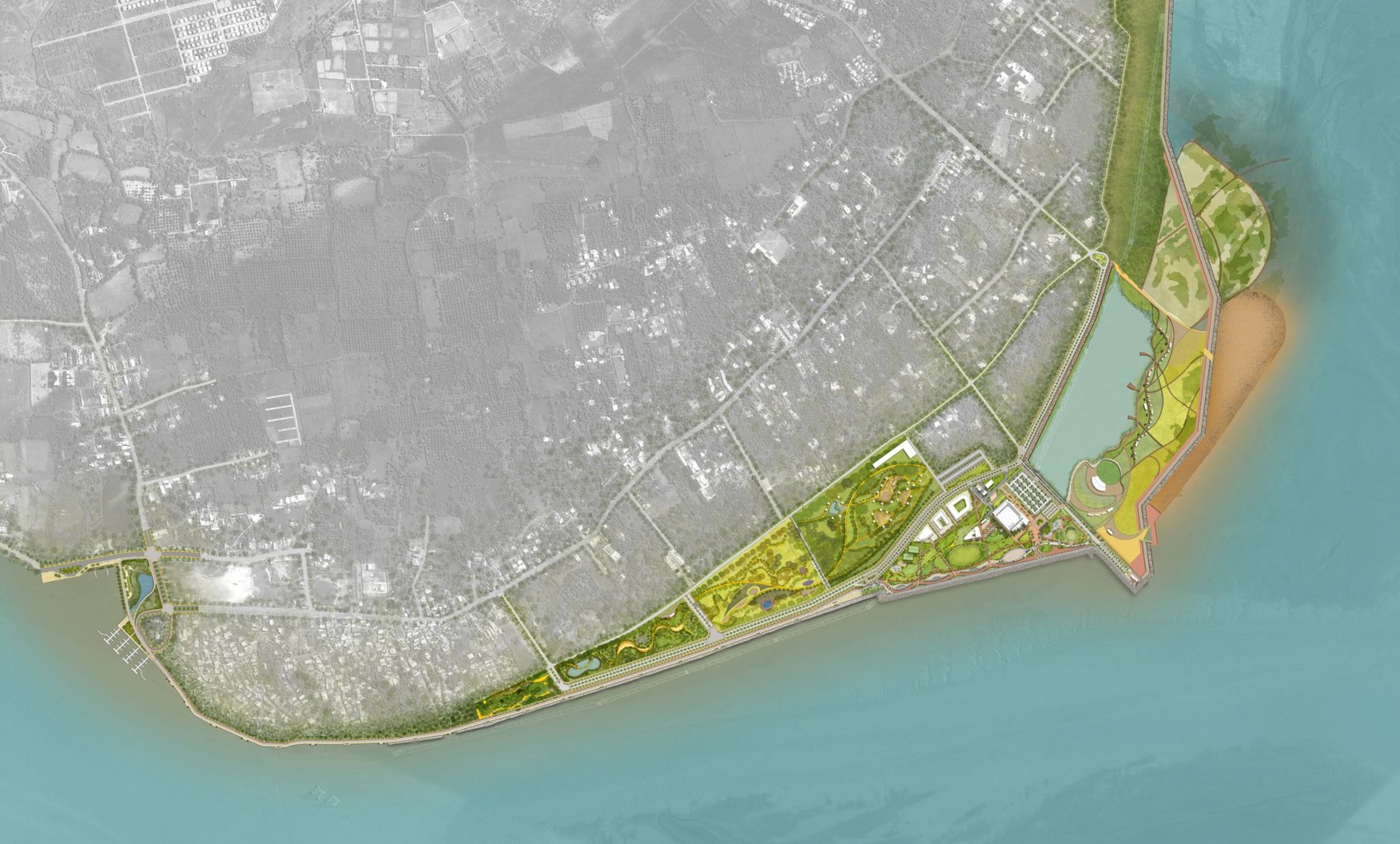 Masterplan · Four Zones Along the Sea Face